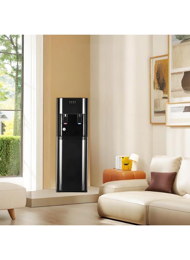 RUIYADA Water Dispenser for 5 gallonBottom-Loading It Features a Boil-Dry Prevention Design Three Temperature Settings, and Durable Stainless Steel Construction Making it Suitable for Home and Office us Gray - Image 2